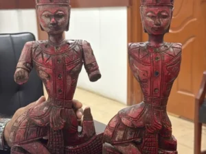 Two statues unearthed during excavation at Lea market